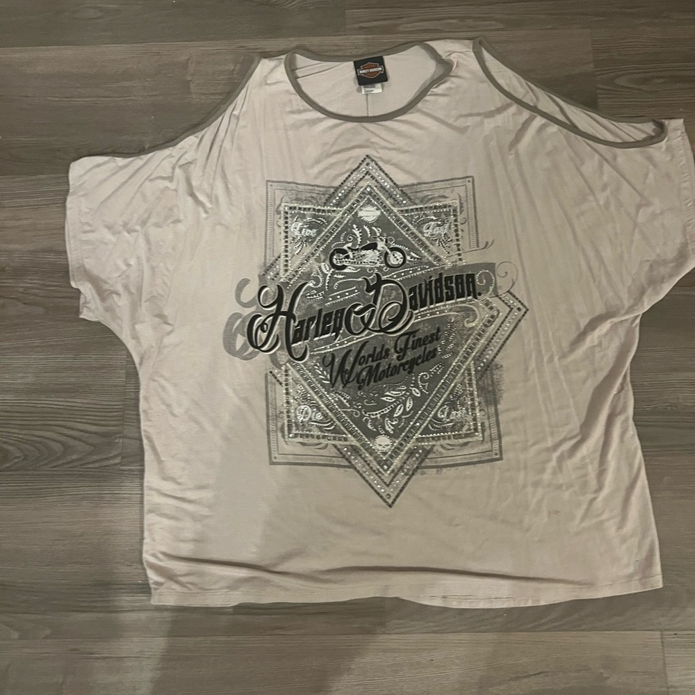 Harley-Davidson Short-Sleeve Graphic Cold-Shoulder Tee